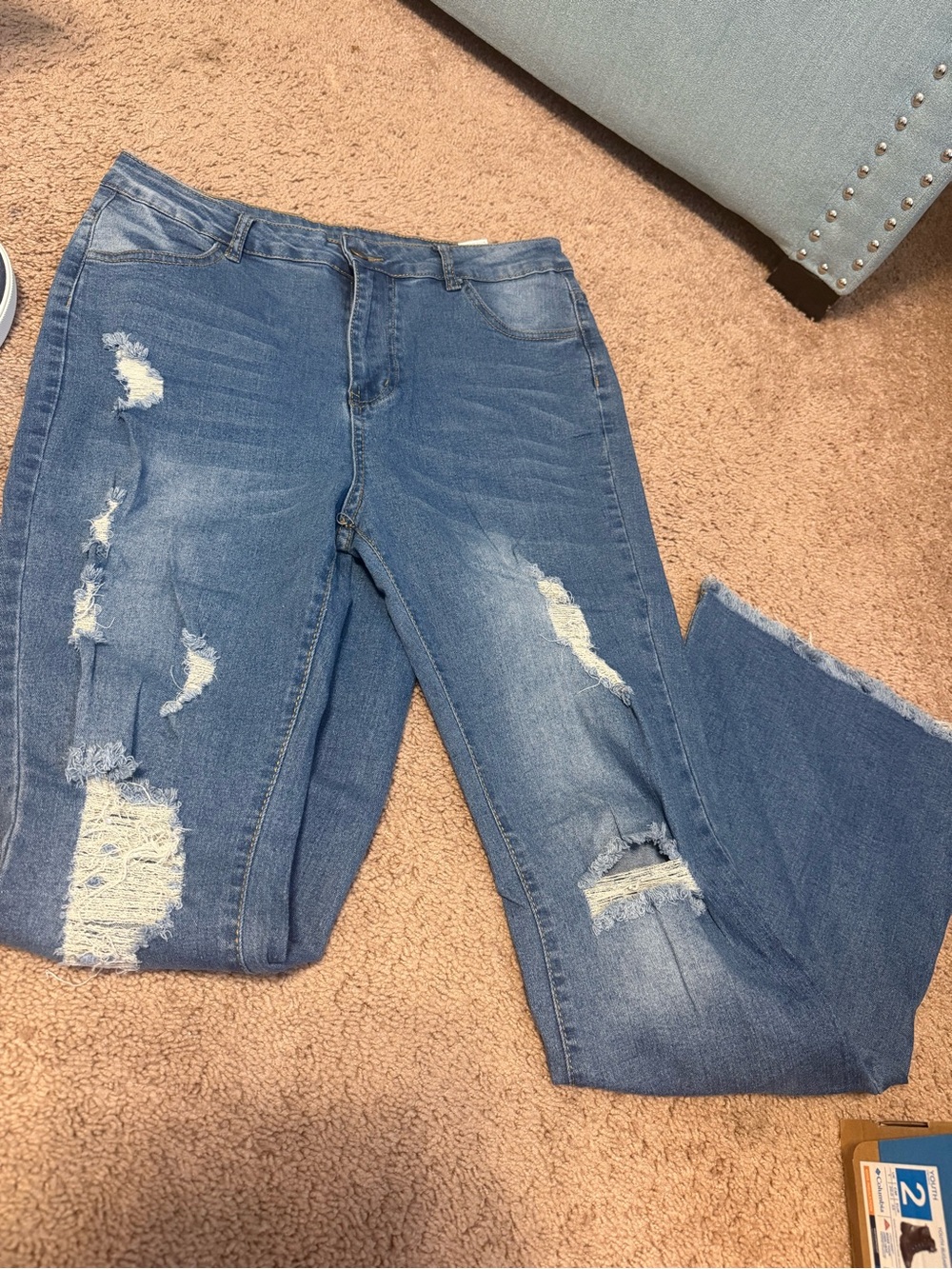 Distressed Blue Women's Jeans - Classic Fit